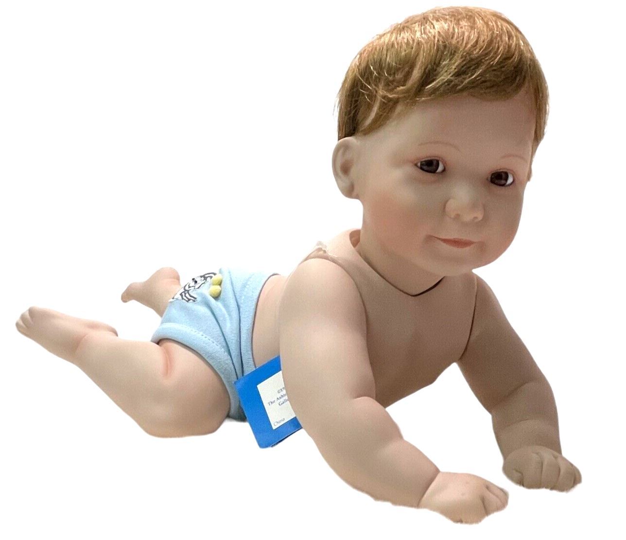 ASHTON-DRAKE GALLERIES 19'' BOY DOLL TC04229 PORCELAIN w/CERTIFICATE 1994