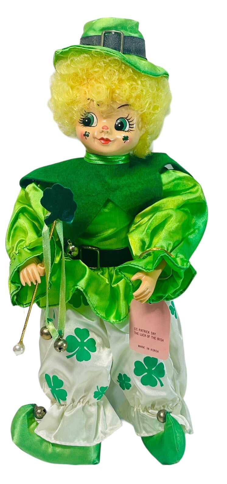 St Paddy Day Porcelain Clown Doll - Calendar Clown March 1986 In Box Brinns