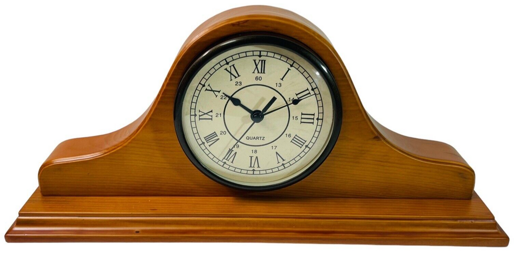 Quartz Wooden Mental Clock, Christopher Lowell In Original Box. TESTED/WORK.