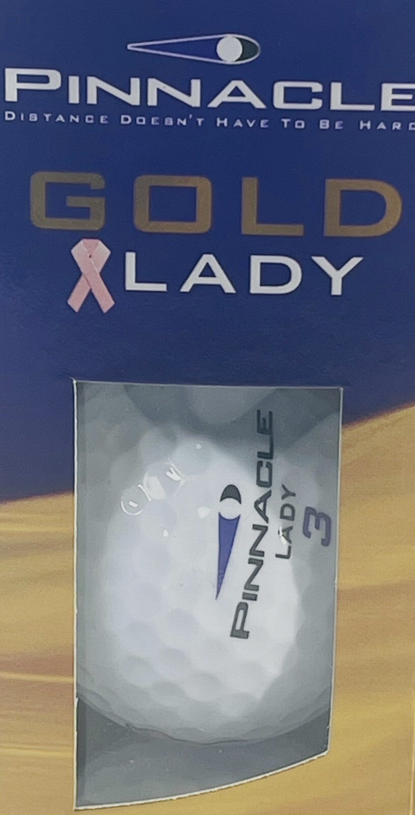 3-GOLF BALLS, SUSAN KOMAN FOUNDATION -LADY #3 Pinnacle NEW