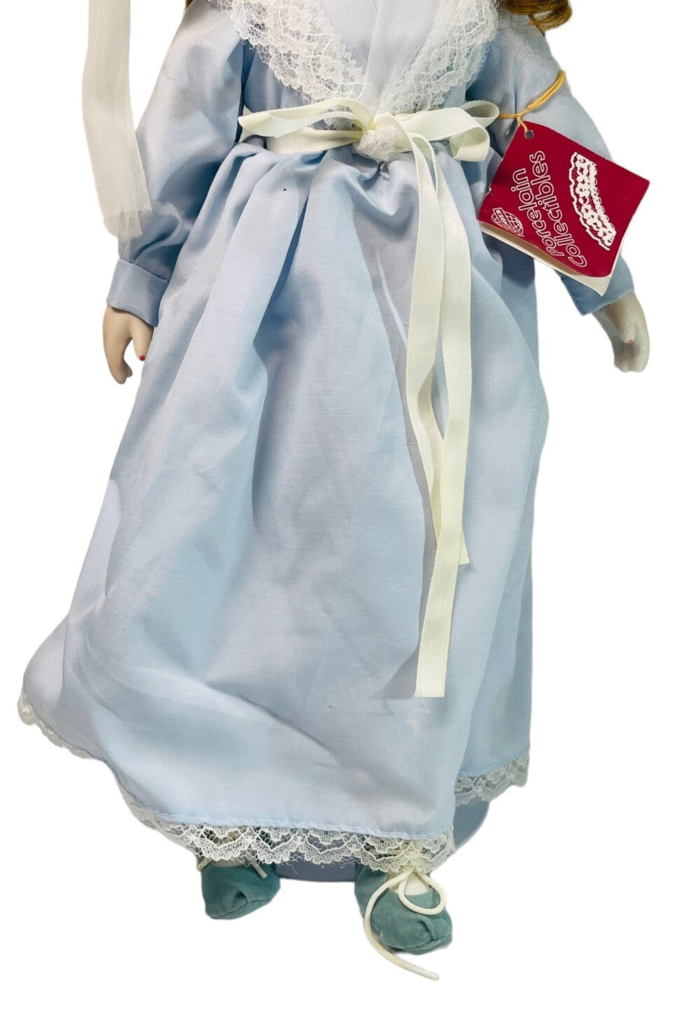 Red Hair Doll 1982 The Porcelain Collection 18” ~ Wearing Long Blue Cotton Dress
