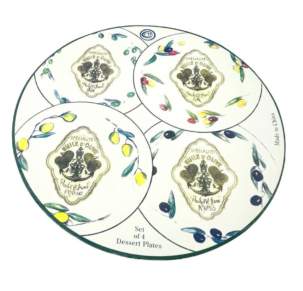 ROSANNA DECORATIVE DESSERT PLATES~SPECIALITE HUILE D’OLIVE SET-4 COLLECTION