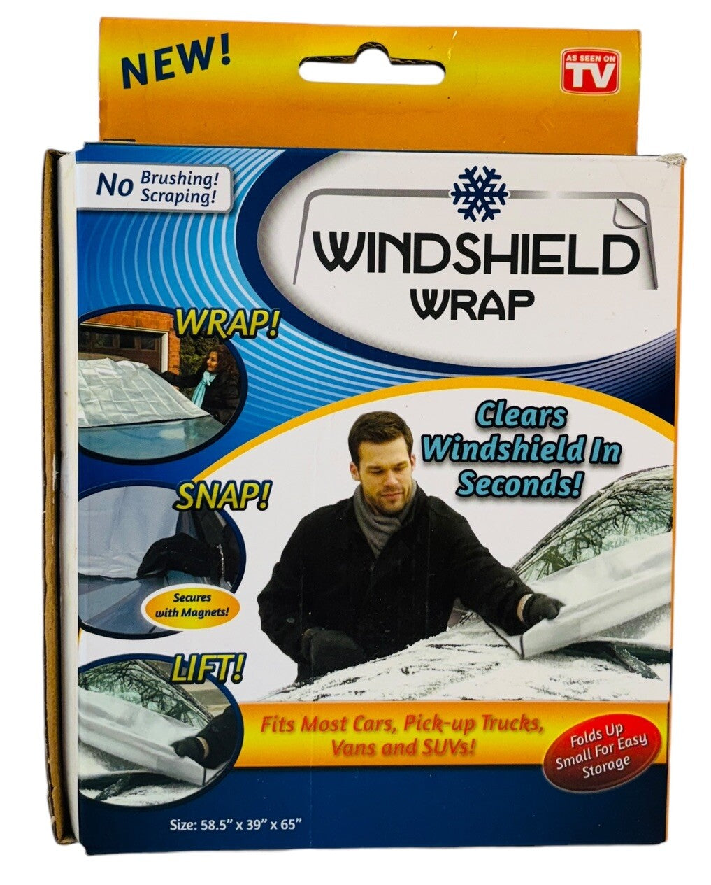 WindShield Car Wrap!  Magnetic Snaps AS SEEN ON TV "NEW IN BOX NEW IN BOX".