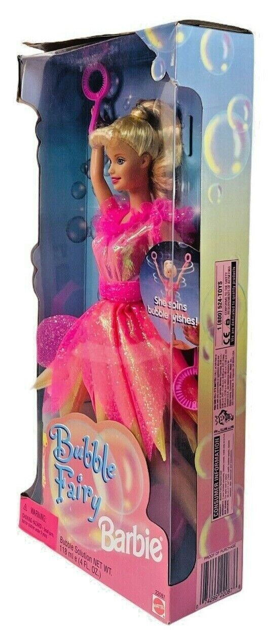 1998 Barbie Doll Bubble Fairy Spins, Pull Cord, Wand #22087 Mattel NRFB