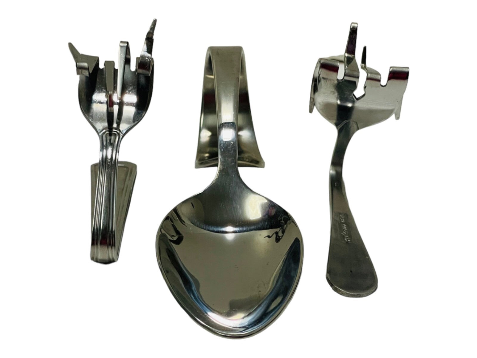 Cambridge STAINLESS-STEEL Tasting Spoon & 2-Specialty Curve-Forks - PREOWNED