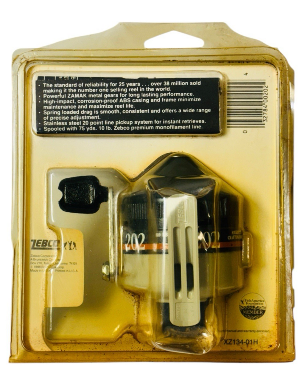 Zebco 202 Fishing Reel Vintage 1989 Brunswick Die Cast Reel 10 lb. Line New (Z)