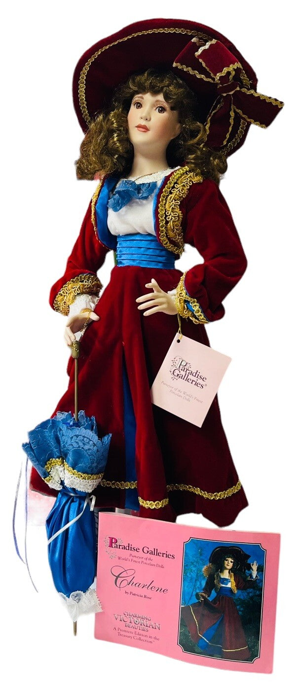 PARADISE GALLERIES DOLL 19" CHARLENE VICTORIAN W/COA B199 BY; PATRICIA ROSE