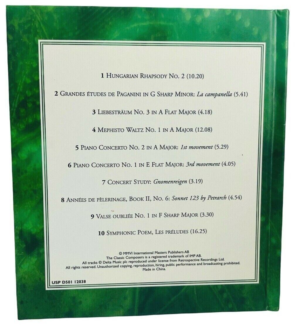 CLASSIC COMPOSERS LISZT, TCHAIKOVSKY, & BRAHMS CDs w/24 PAGE BIOGRAPHY, LOT OF 3