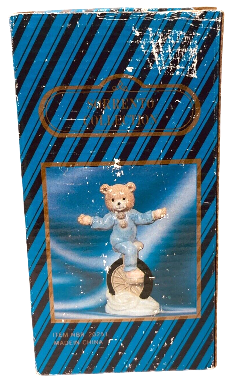 Porcelain Circus Bear on Unicycle Figurine - Sorrento Collection - Original Box