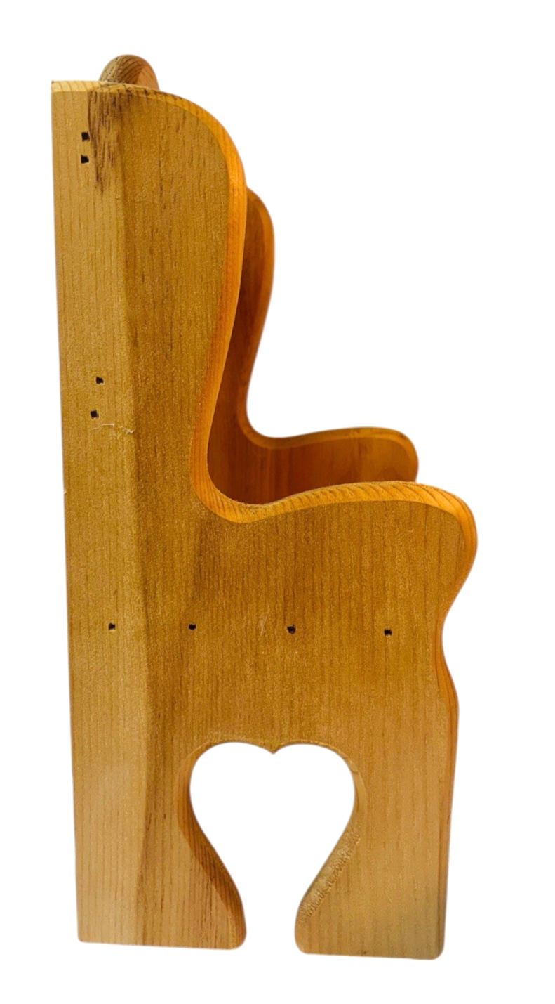 Handmade Doll or Teddy Bear Chair Solid Oak Wood High Back H 14" x W 8" x L 6"