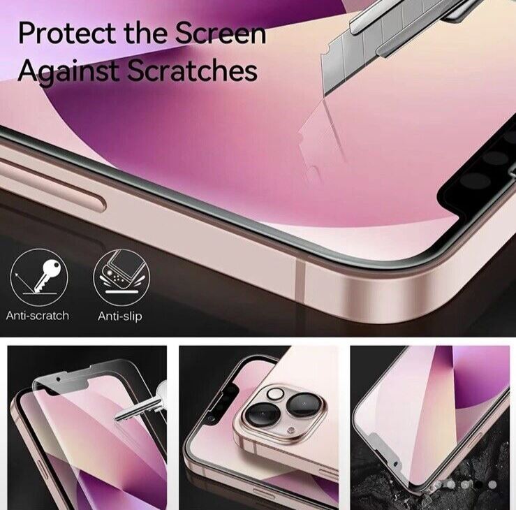 NEW 14 iPhone Tempered Glass Screen & Camera Lens Protector Super Strength