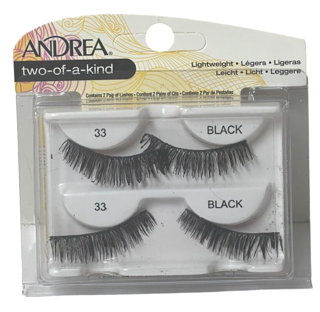 BRAND NEW 2-Packs Andrea two-of-a-kind False Eyelash Lightweight 33 & 45 Black