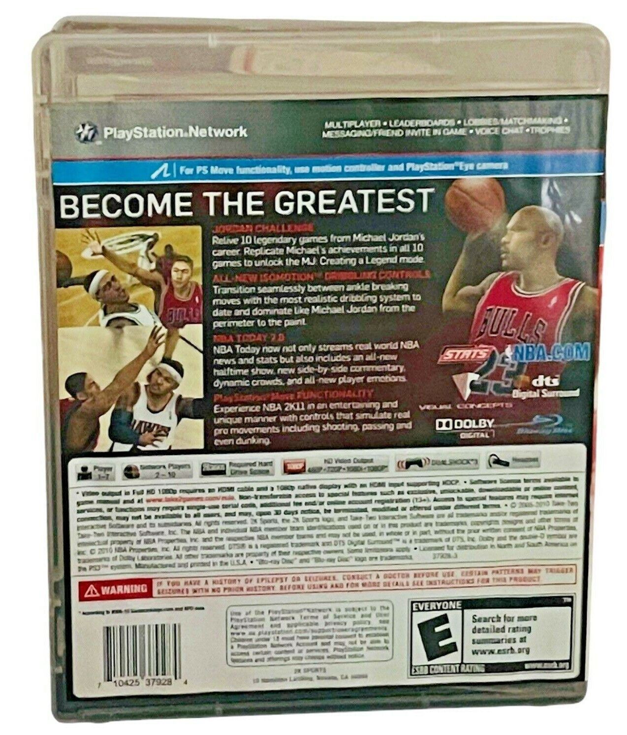 NBA PlayStation PS3 NBA 2K11 Game HD 1080p w/Manual & Exclusive Game Play Code