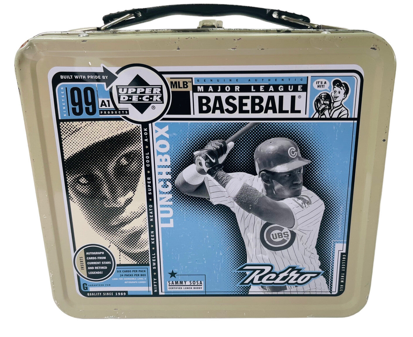 1999 MBL Sammy Sosa Metal Lunch Box Upper Deck Retro Collectible, PreLoved!