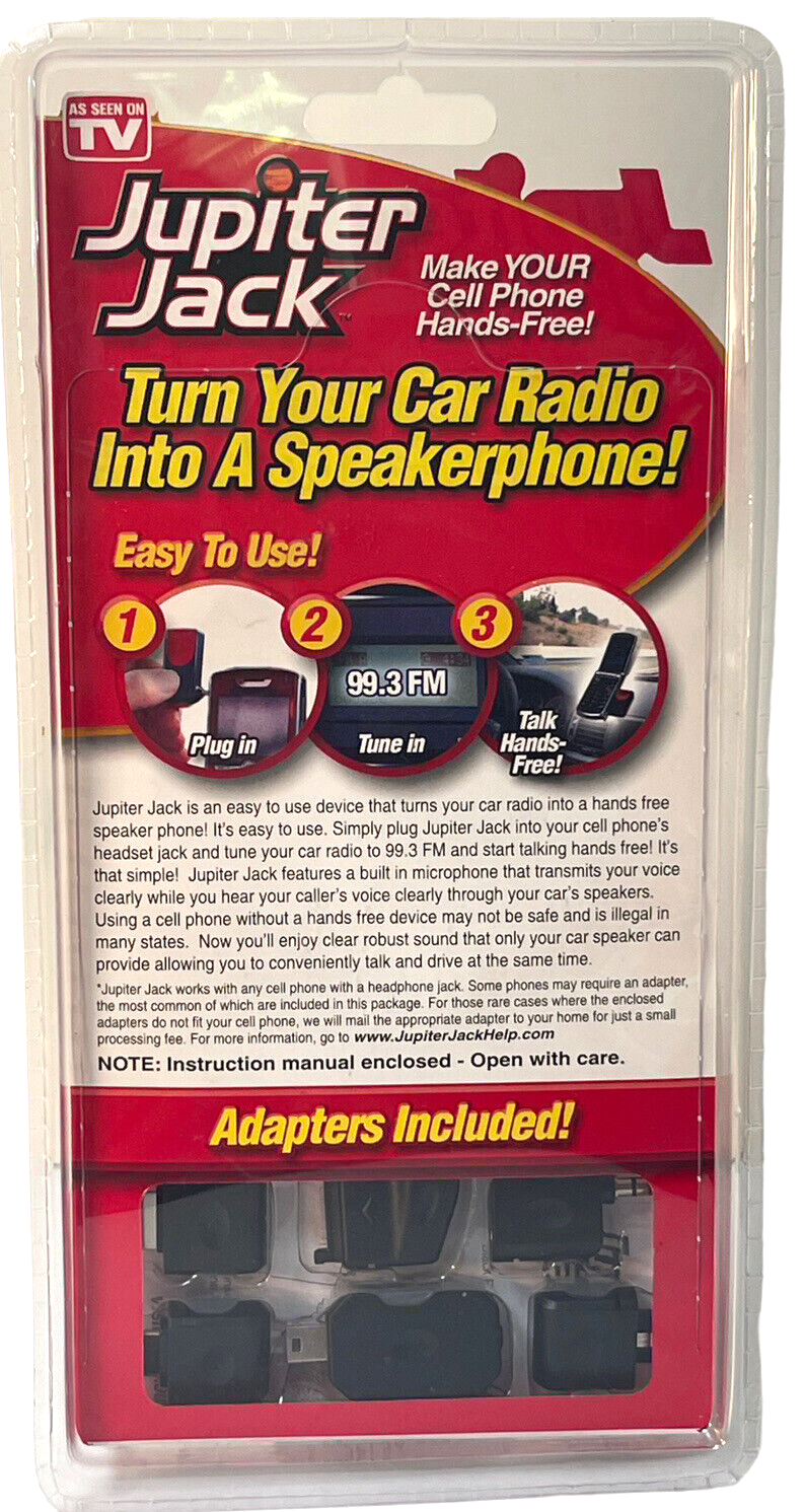 Jupiter Jack Cell Phone Car Radio Hands Free Speakerphone Converter Adapter Kit