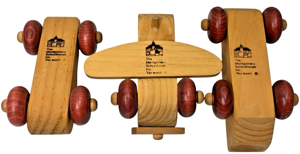 Montgomery Schoolhouse Vermont Handcrafted Wooden Vehicle Toys Car/Bus/Airplane9
