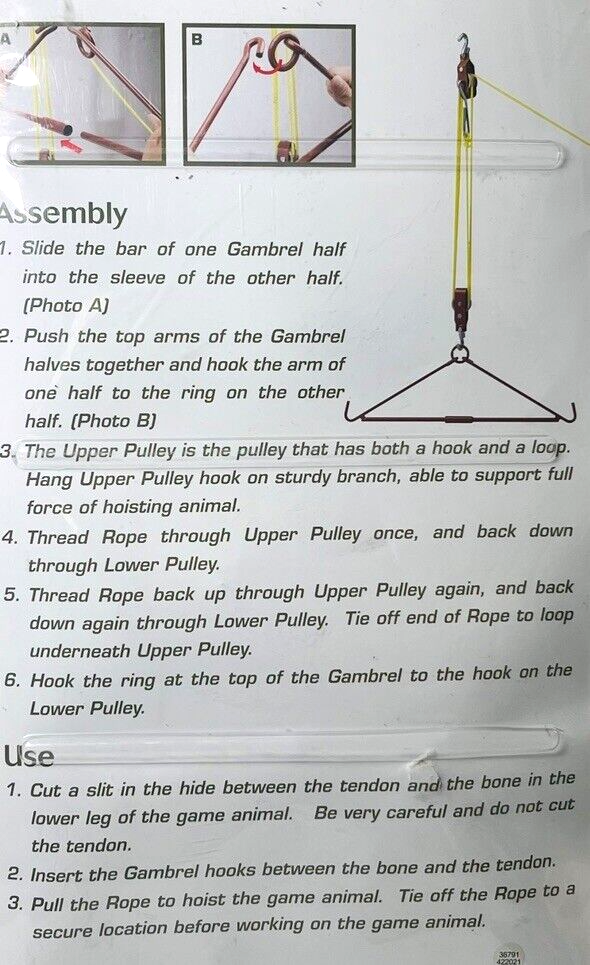 NEW Gambrel and Pulley Hoist Rugged Gear 440 lb. Original Packaging4