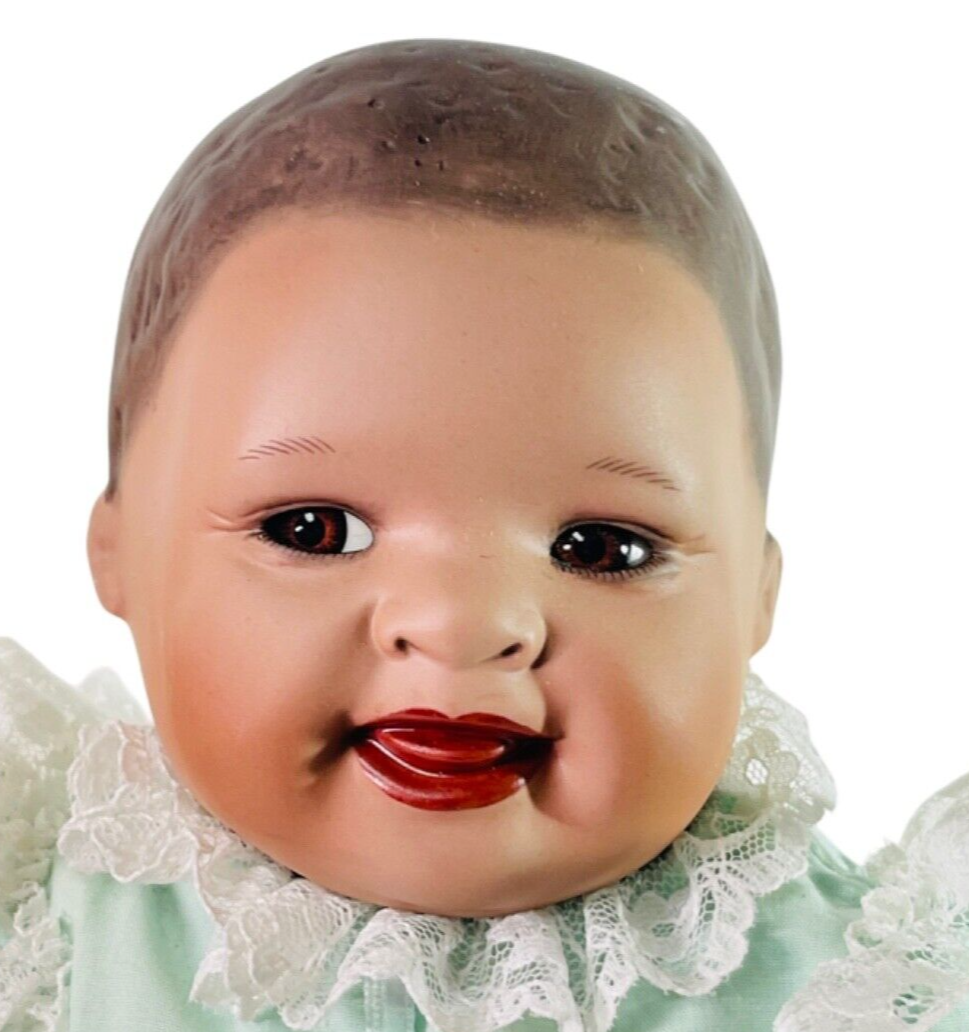 1993 African American Porcelain Doll "Lifelike" 7933FB SIGN BY; Yolanda Bello2