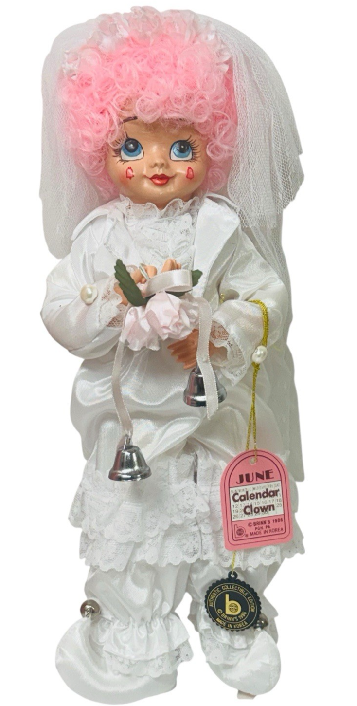 1986 1986 Brinn's "June Calendar Clown" Bride Doll 12” Item: K-16.61