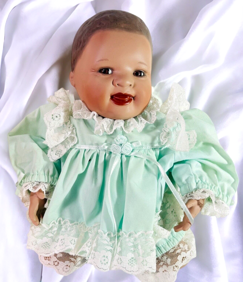 1993 African American Porcelain Doll "Lifelike" 7933FB SIGN BY; Yolanda Bello0
