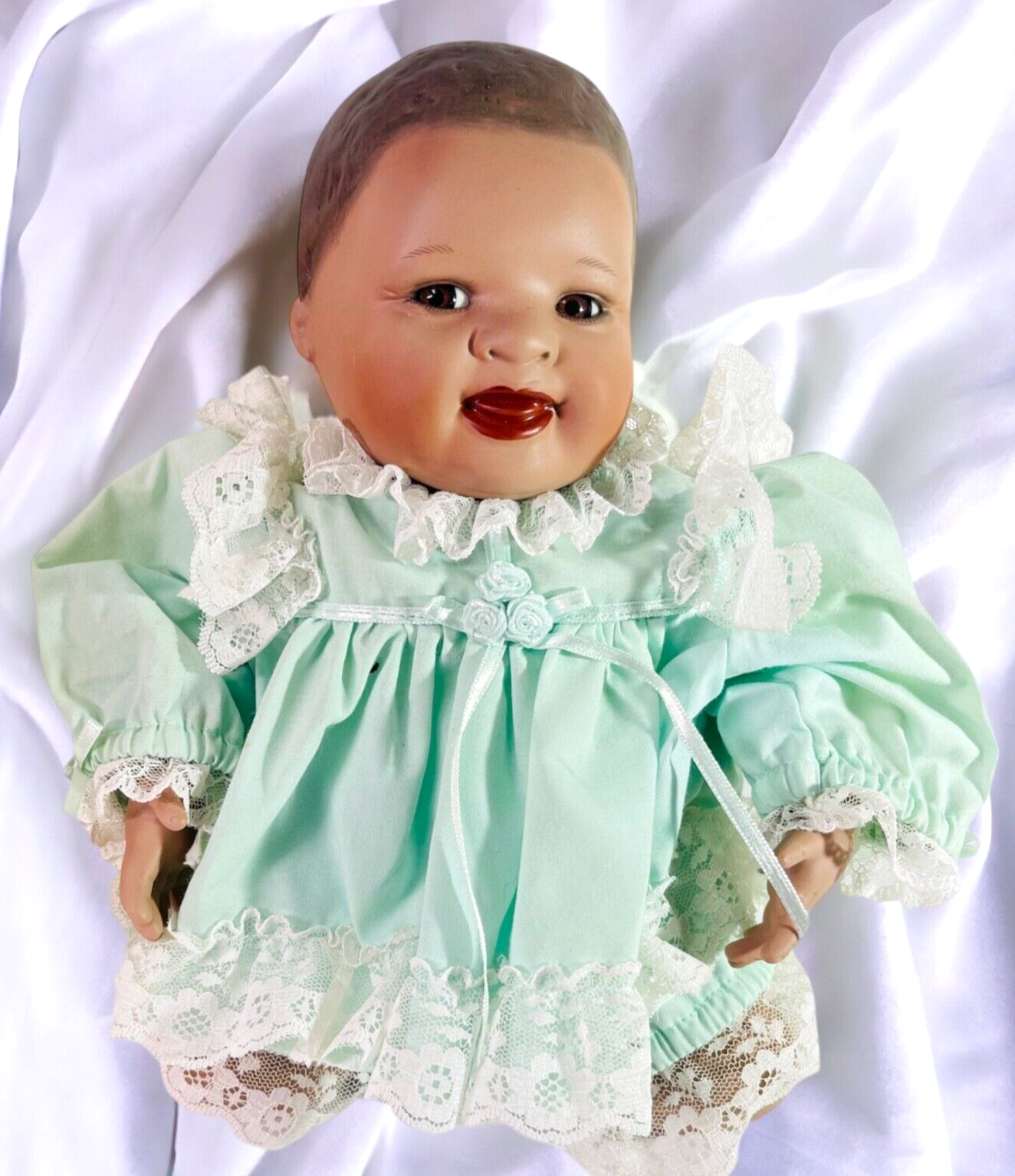 1993 African American Porcelain Doll "Lifelike" 7933FB SIGN BY; Yolanda Bello0