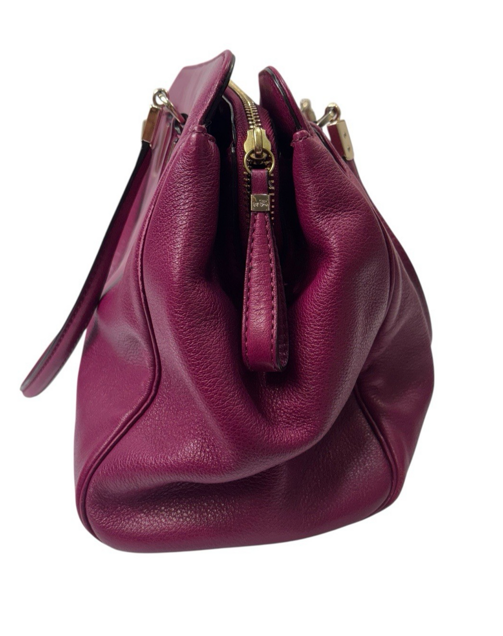 WOW Coach Madison Kimberly Carry All Leather Satchel Bag "Vibrant Magenta".8