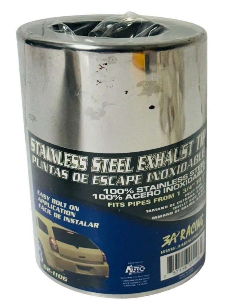 3A Racing Stainless Steel Exhaust Tip (model 62-1106), Factory Sealed0