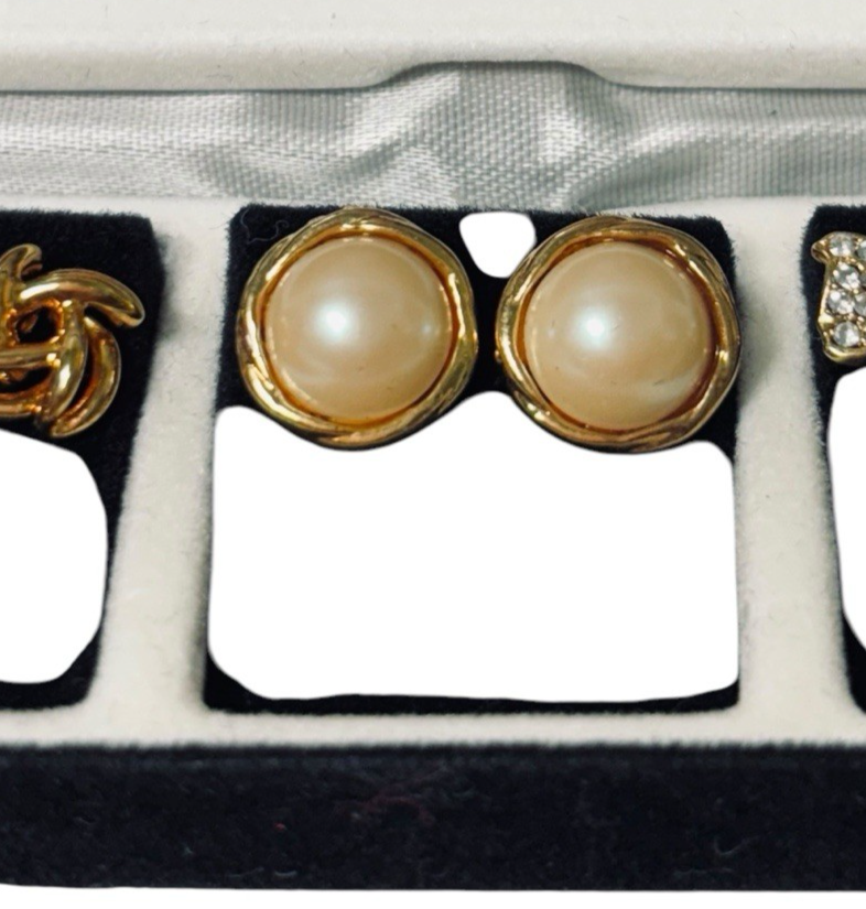Designer Earrings RARE Collection in Mirrored Display Case, Pierre Cardin 2