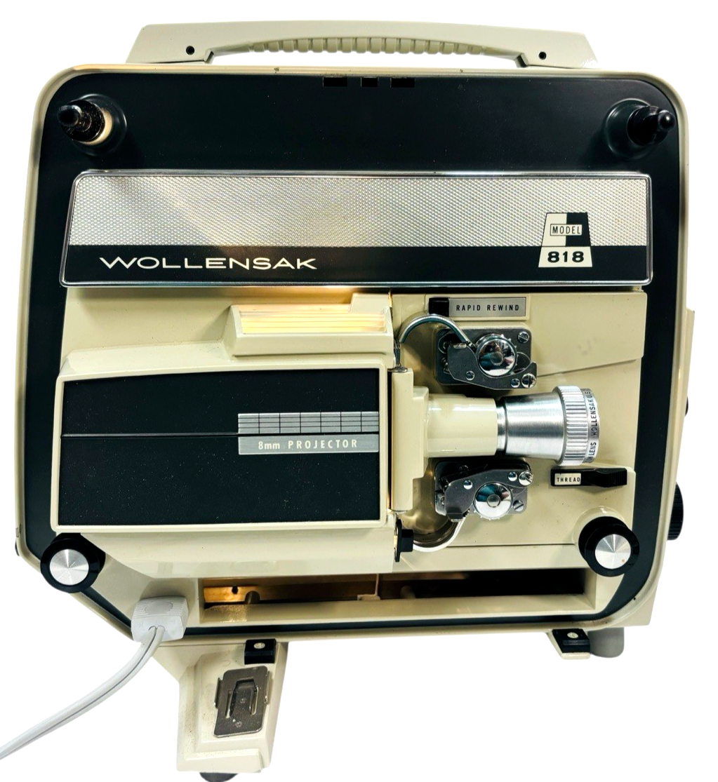 Vintage Wollensak 8mm Projector Model 818 - 300 W AC 50/60 CY 115V-120V,  WORKS.1