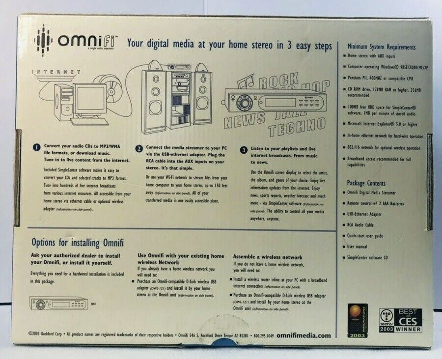 Omni Home Digital Media Streamer DMS1DwL120R KitMP14210A~Rockford Fosgate7