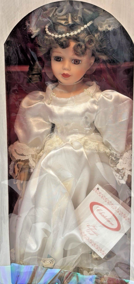 Chatelain Fine Collectible Bisque Porcelain Bride Doll 16”1