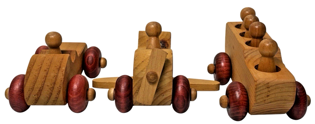 Montgomery Schoolhouse Vermont Handcrafted Wooden Vehicle Toys Car/Bus/Airplane7