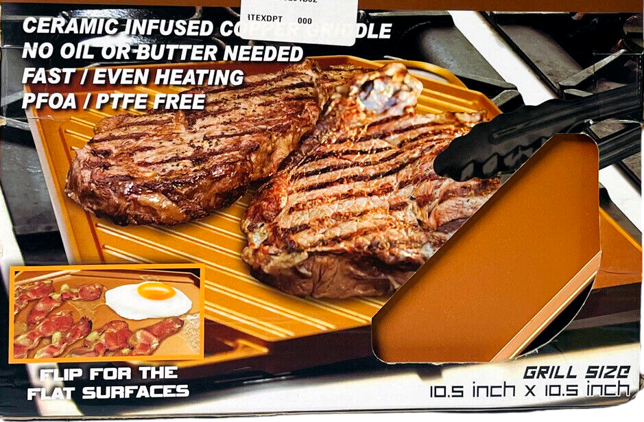 BRAND NEW Copper Griddle Dual-Reversible Non-Stick Ceramic SURFACE 3