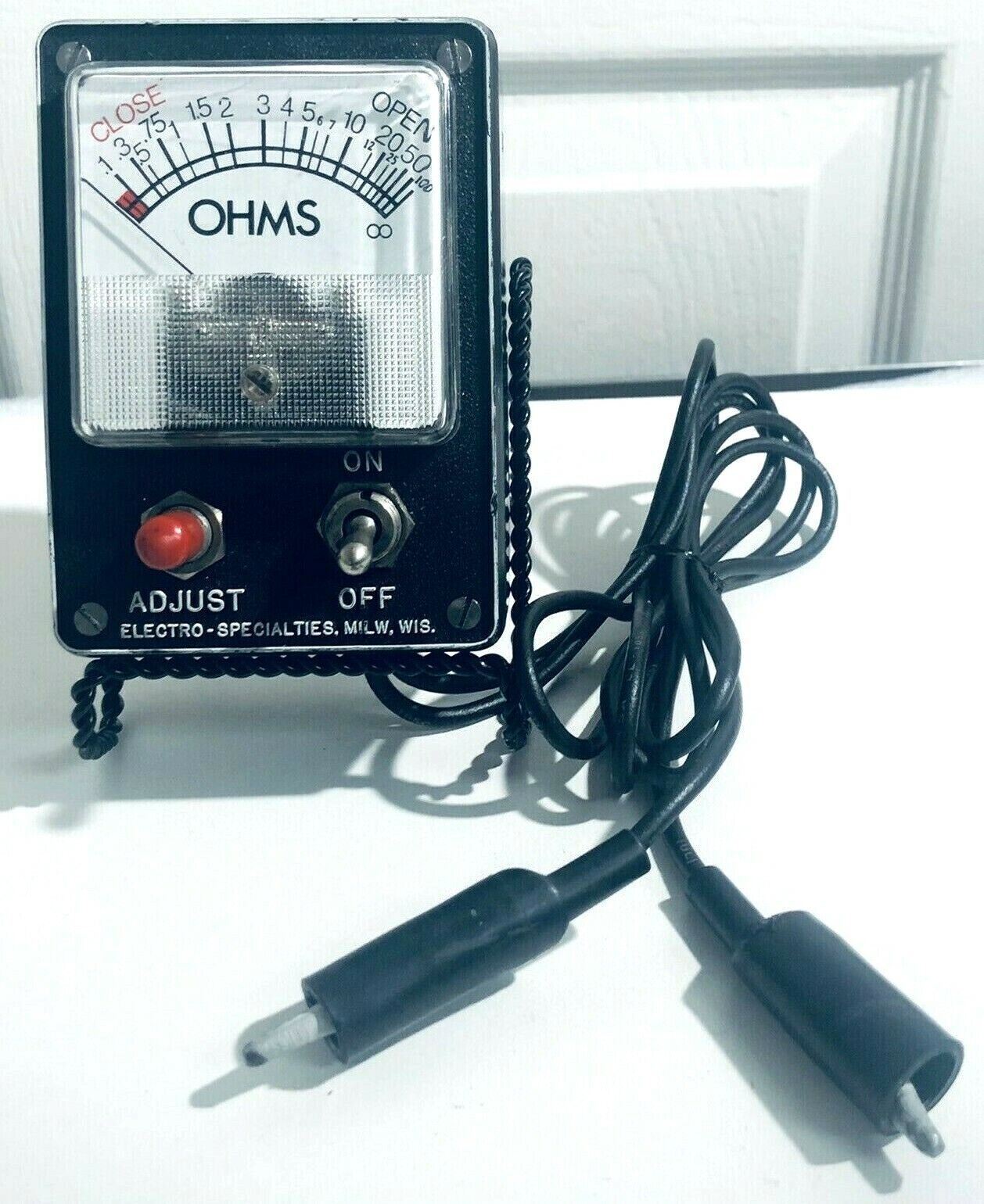 Electro OHMS Specialties Meter PC2 MILW/WIS w/On & Off Switch ~ VINTAGE~WORKS0