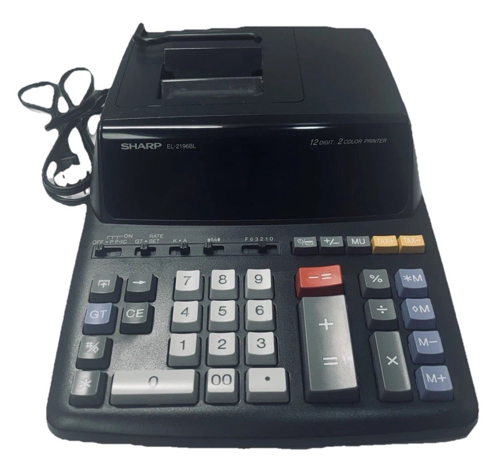 Sharp EL-2196BL 12-Digit Desktop Printing Calculator Black, Tested & Works Great0
