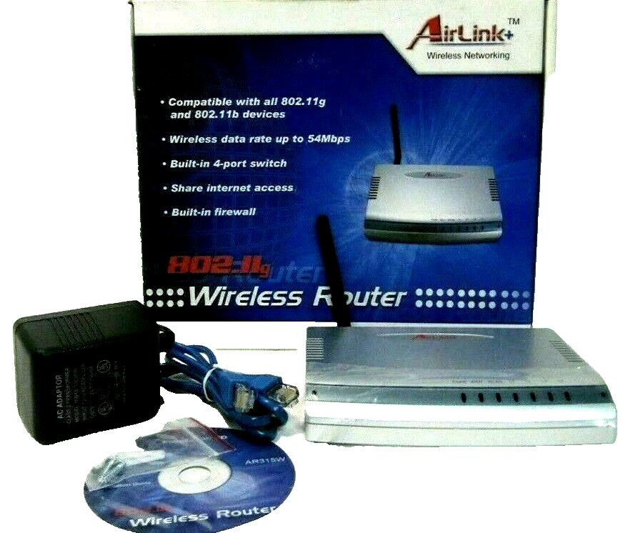  Wireless Router Networking AR315W + Add-On Adapter Card AirLink-AWL3025