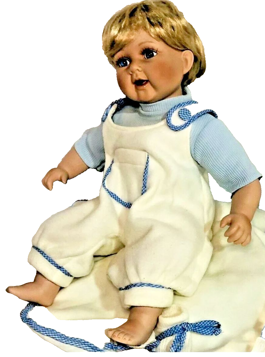  PORCELAIN BOY DOLL JACOB L 21"/Wt. 3lbs, BLUE EYES~".6