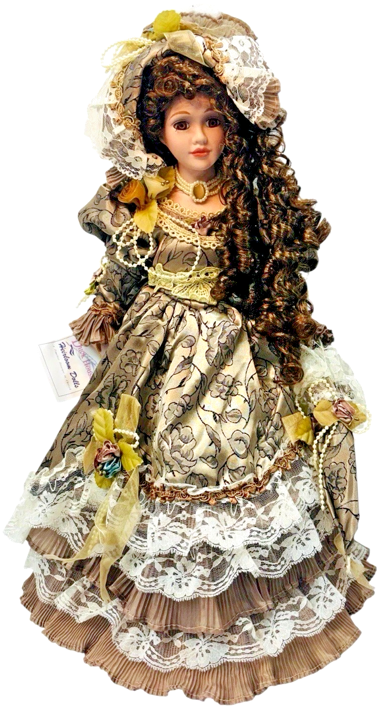 Vintage Duck House Heirloom Porcelain Doll 18" With Original Box0