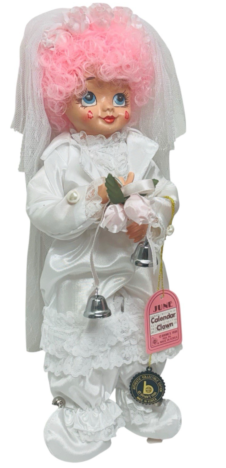 1986 1986 Brinn's "June Calendar Clown" Bride Doll 12” Item: K-16.63