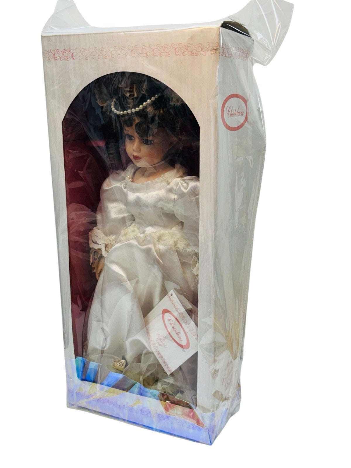 Chatelain Fine Collectible Bisque Porcelain Bride Doll 16”7