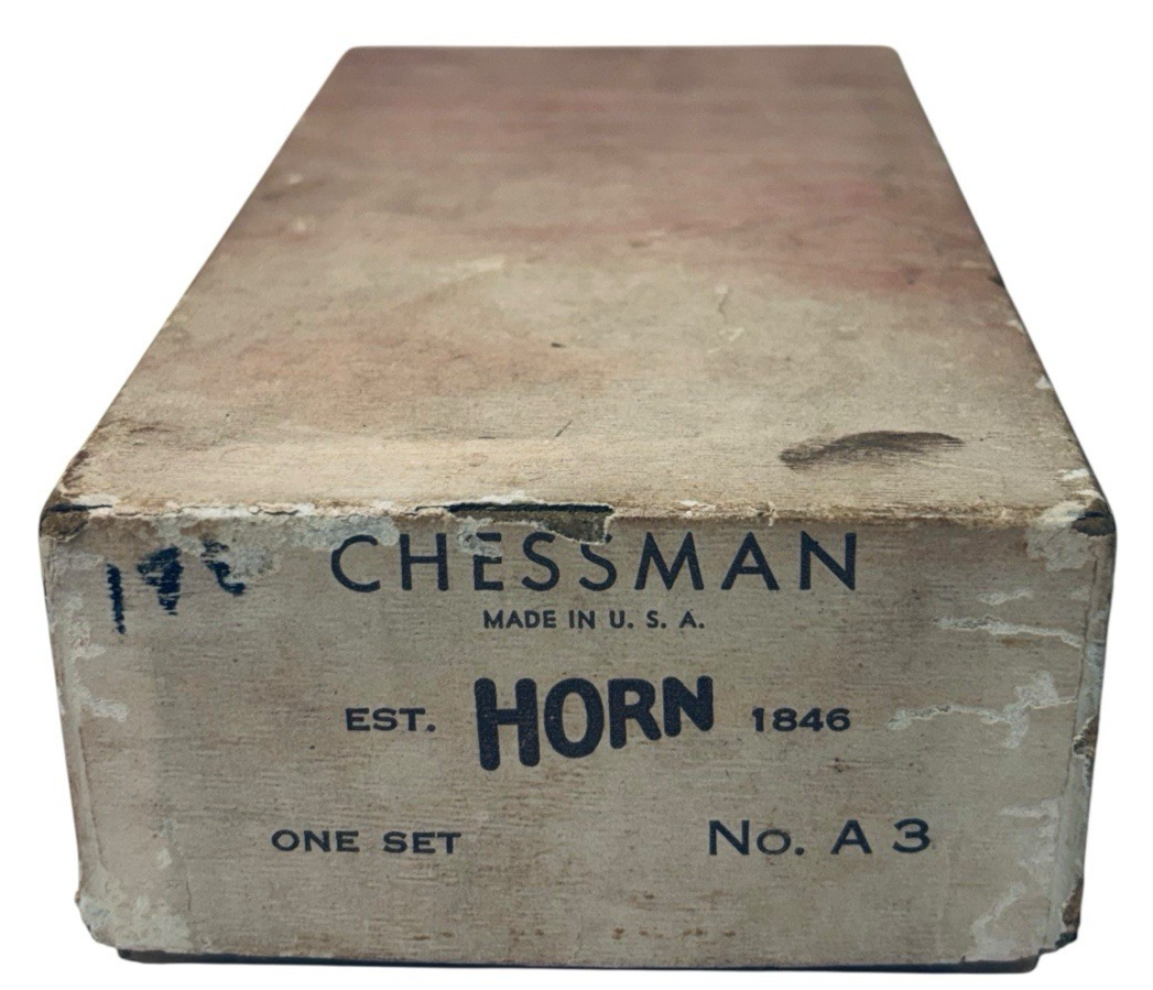 Vintage W.C. Horn Bro. & Co. Chessmen One Set No. A2 Complete with Original Box7
