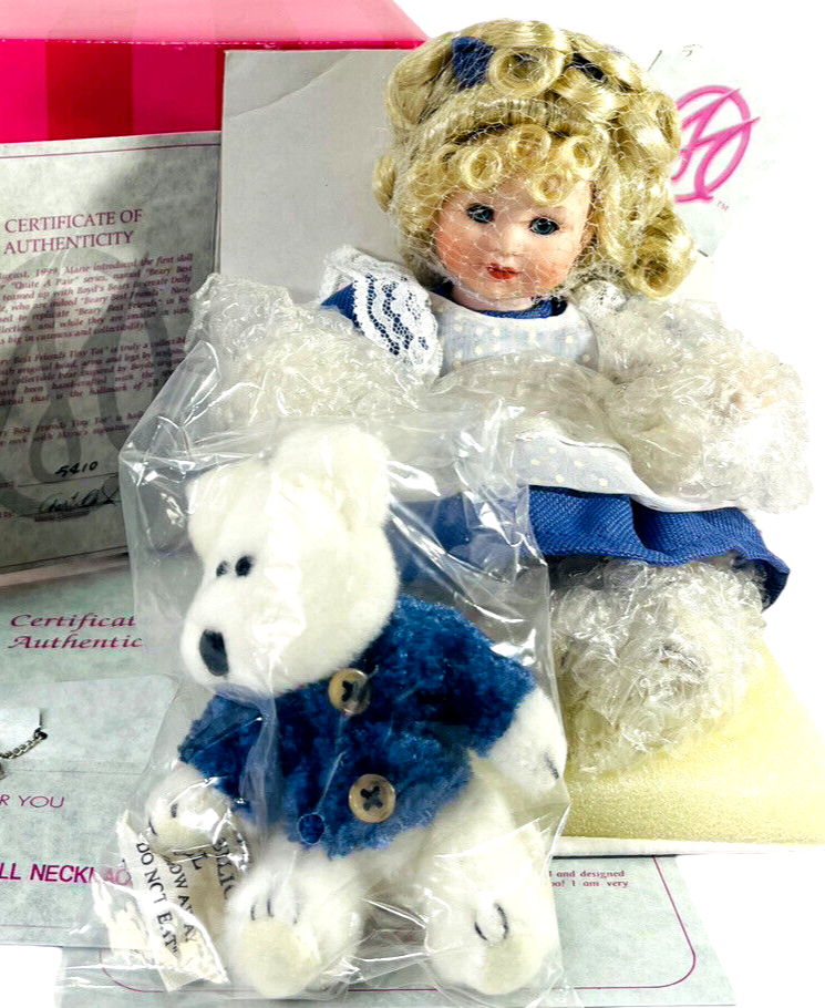 MARIE OSMOND PORCELAIN DOLL BEARY BEST FRIEND ~ COA ~ IN ORIGINAL BOX (NRFB).0