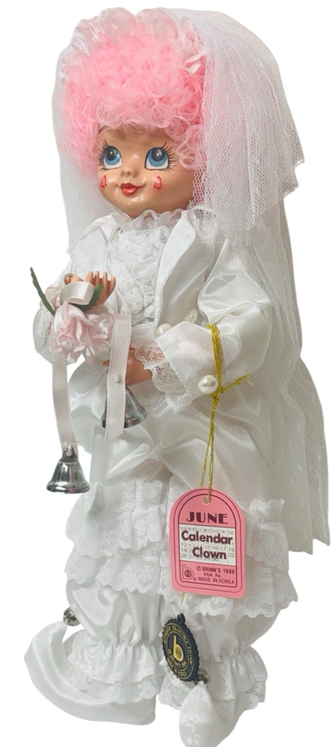 1986 1986 Brinn's "June Calendar Clown" Bride Doll 12” Item: K-16.62