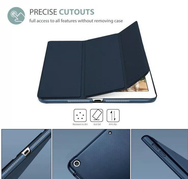heyday iPad Case 9.7" Apple - TRANSLUCENT COVER DESIGN - Navy Blue 
