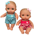 Berenguer Dolls 06-14 & 18-14 JC Toys Lil Cutiesies - 9" - Vinyl, (Lot of 2).0