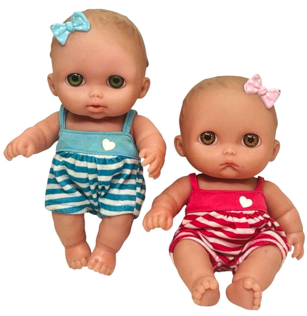 Berenguer Dolls 06-14 & 18-14 JC Toys Lil Cutiesies - 9" - Vinyl, (Lot of 2).0