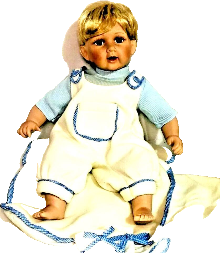  PORCELAIN BOY DOLL JACOB L 21"/Wt. 3lbs, BLUE EYES~".5
