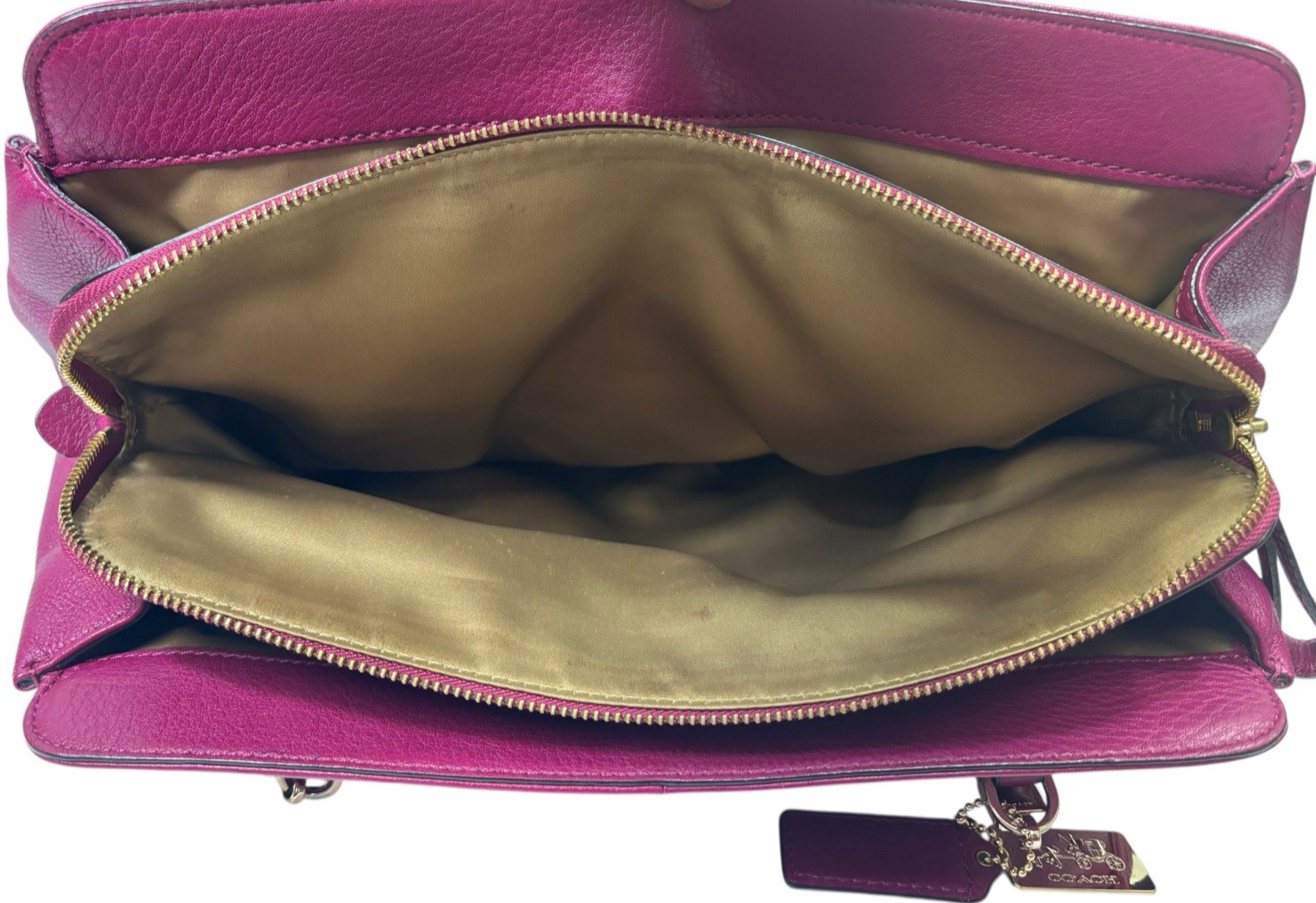 WOW Coach Madison Kimberly Carry All Leather Satchel Bag "Vibrant Magenta".5