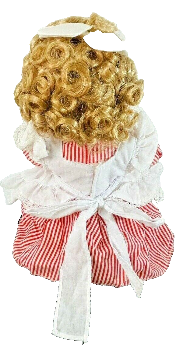 2002 HERITAGE SIGNATURE Porcelain Doll 16" W/CURLY BLONDE HAIR-BRIGHT BLUE EYES 6