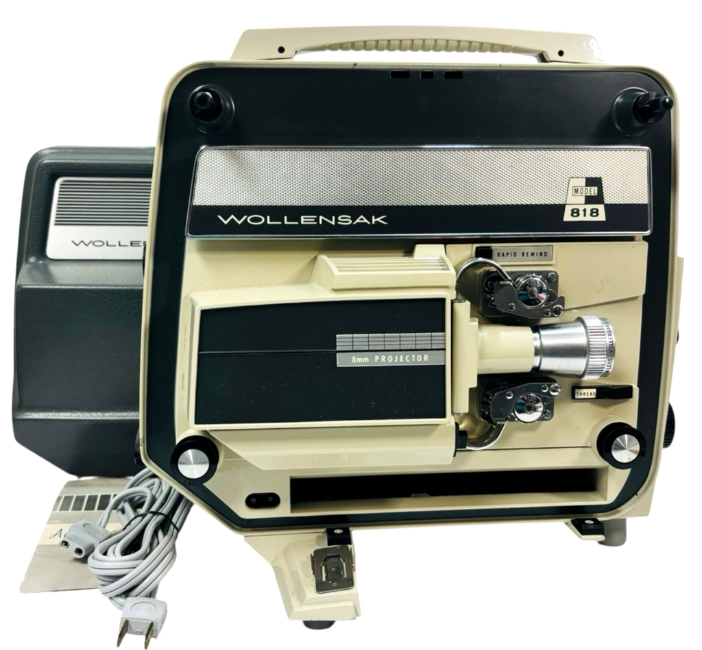 Vintage Wollensak 8mm Projector Model 818 - 300 W AC 50/60 CY 115V-120V,  WORKS.0